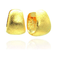 Load image into Gallery viewer, Sterling Silver Nickel Free Gold Plated Dome Shaped Plain Hoop Earrings