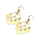 Sterling Silver Gold Plated Fancy Multi Disc Chandelier Dangle Hook Earring