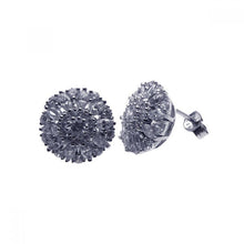 Load image into Gallery viewer, Sterling Silver Nickel Free Rhodium Plated Round Marquise Flower Shaped Stud Earring With CZ Stones