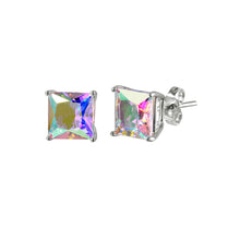 Load image into Gallery viewer, Sterling Silver Rhodium Plated ABL CZ Basket Set Studs