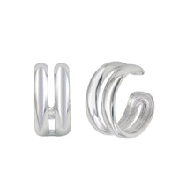 Load image into Gallery viewer, Sterling Silver Rhodium Plated Double Ear Cuffs