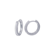 Load image into Gallery viewer, Sterling Silver Rhodium Plated Huggie Earrings