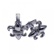 Load image into Gallery viewer, Men\&#39;s Sterling Silver Rhodium Plated Fleur De Lis Crest Cufflinks