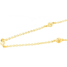 Load image into Gallery viewer, Sterling Silver Gold Rhodium Plated Three CZ Necklace