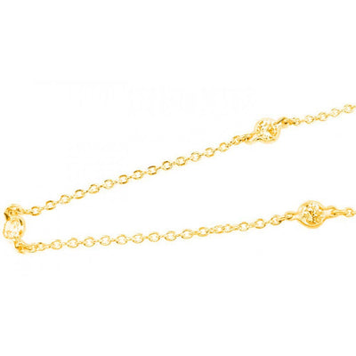 Sterling Silver Gold Rhodium Plated Three CZ Necklace