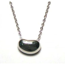 Load image into Gallery viewer, Sterling Silver Necklace with Black Bean PendantAnd Chain Length of 16 -18  AdjustableAnd Pendant Dimensions: 9.6MMx13.4MM