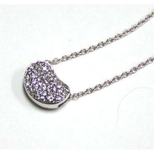Load image into Gallery viewer, Sterling Silver Necklace with Fancy Paved Czs Bean PendantAnd Chain Length of 16 -18  AdjustableAnd Pendant Dimensions: 12.2MMx20MM
