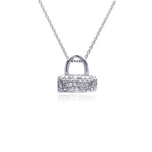 Load image into Gallery viewer, Sterling Silver Necklace with Paveds Czs Fashion Purse Pendant
