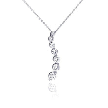 Load image into Gallery viewer, Sterling Silver Necklace with Fancy Journey Pendant Set with Graduated Clear Czs
