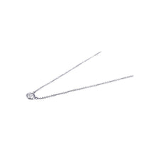 Load image into Gallery viewer, Sterling Silver Necklace with Small Round Cut Clear Cz Pendant