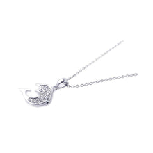 Load image into Gallery viewer, Sterling Silver Necklace with Trendy Dolphin Inlaid with Clear Czs Pendant