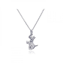 Load image into Gallery viewer, Sterling Silver Necklace with Fancy Paved Dog Pendant