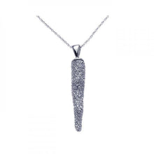 Load image into Gallery viewer, Sterling Silver Necklace with Stylish Horn Pendant Inlaid with Micro Paved Clear Czs