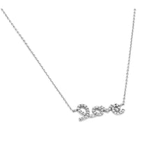 Load image into Gallery viewer, Sterling Silver Gold Plated Necklace with Word Paved Czs  love  PendantAnd Chain Length of 16 -18  AdjustableAnd Pendant Dimensions: 20.8MMx8MM