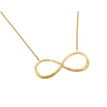 Load image into Gallery viewer, Sterling Silver Gold Plated Necklace with Brush Finish Infinity PendantAnd Chain Length of 18  AdjustableAnd Pendant Dimensions: 46.8MMx20.4MM