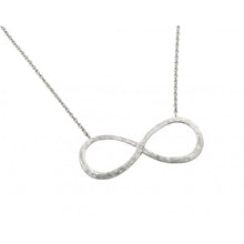 Load image into Gallery viewer, Sterling Silver Rhodium Plated Necklace with Brush Finish Infinity PendantAnd Chain Length of 18  AdjustableAnd Pendant Dimensions: 46.8MMx20.4MM