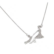 Load image into Gallery viewer, Sterling Silver Fancy Necklace with Paved Czs Mother and Child PendantAnd Chain Length of 16 -18  AdjustableAnd Pendant Dimension: 33MMx28.1MM