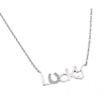 Load image into Gallery viewer, Sterling SilverRhodium Plated Clear CZ Lucky Necklace