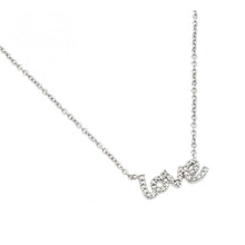 Load image into Gallery viewer, Rhodium Plated Sterling Silver Textured Love Necklace with Chain Length of 16  Plus 2  Extension