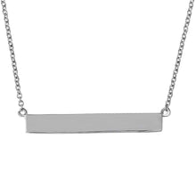 Load image into Gallery viewer, Sterling Silver Rhodium Plated Rectangular Necklace