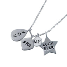 Load image into Gallery viewer, Sterling Silver Rhodium Plated \'You Are My Lucky Star\' Charm Necklace