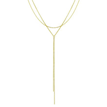 Load image into Gallery viewer, Sterling Silver Gold Plated Dangling Chain Necklace