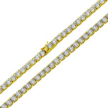 Load image into Gallery viewer, Sterling Silver Gold Plated Round CZ Link Chain