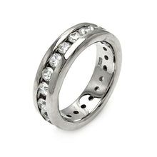 Load image into Gallery viewer, Sterling Silver Modish Stackable Eternity Ring Set with Clear CzsAnd Band Width of 6.5MM