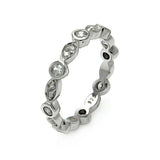 Sterling Silver Rhodium Plated Stackable Eternity Ring With CZ StonesAnd Width 4mmAnd Thickness 2mmAnd Dimensions 1mm