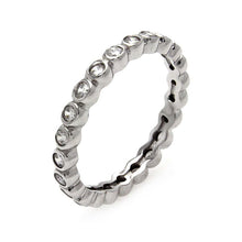 Load image into Gallery viewer, Sterling Silver Rhodium Plated CZ Stackable Eternity RingAnd Width 3mmAnd Dimensions 2mm