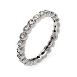 Sterling Silver Rhodium Plated CZ Stackable Eternity RingAnd Width 3mmAnd Dimensions 2mm
