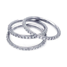 Load image into Gallery viewer, Sterling Silver .925 Nickel Free Rhodium Plated CZ Stackable Ring SetAnd Width 6mmAnd Dimensions 1mm