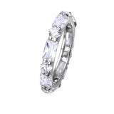 Sterling Silver Rhodium Plated Clear Baguette Cz Eternity RingAnd Width 3mmAnd Thickness 3mmx5mmAnd Dimensions 3mm