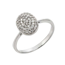 Load image into Gallery viewer, Sterling Silver Micro Paved Oval Shaped Design Ring with Ring Dimensions of 11MMx8.9MM