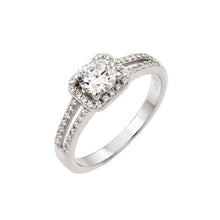 Load image into Gallery viewer, Sterling Silver Rhodium Plated Micro Pave CZ Ring