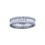 Sterling Silver Rhodium Plated CZ Baguette Band With Border Eternity Ring