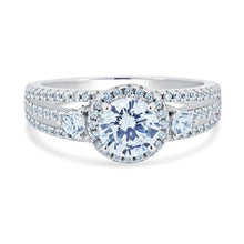 Load image into Gallery viewer, Sterling Silver Rhodium Plated Engagement CZ Ring