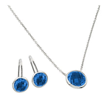 Load image into Gallery viewer, Sterling Silver Rhodium Plated CZ Round Birthstone Lever Back Set-Dec