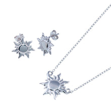 Load image into Gallery viewer, Sterling Silver Rhodium Plated Sun Charm Set