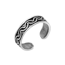 Load image into Gallery viewer, Sterling Silver Wave Designed Adjustable Toe Ring