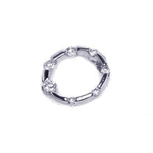 Load image into Gallery viewer, Sterling Silver Rhodium Plated Open Circle CZ Pendant