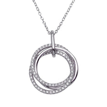 Load image into Gallery viewer, Sterling Silver Micro Pave Circles Pendant