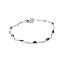 Load image into Gallery viewer, Sterling Silver Rhodium Plated Multiple Sharp Black Marqui CZ Bracelet