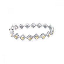 Load image into Gallery viewer, Sterling Silver Rhodium Plated Multiple Yellow Round CZ Bracelet