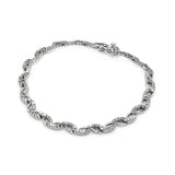 Sterling Silver Multiple Stones Tennis CZ Pearl Bracelet