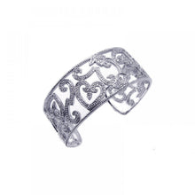 Load image into Gallery viewer, Sterling Silver Rhodium Plated Open Micro Pave CZ Bracelet
