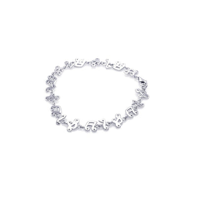 Sterling Silver Rhodium Plated Music Note Bracelet