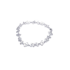 Sterling Silver Rhodium Plated Music Note Bracelet