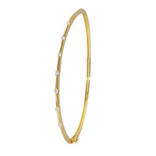 Load image into Gallery viewer, Sterling Silver Gold Plated Clear CZ Bangle Bracelet