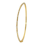 Sterling Silver Gold Plated Clear CZ Bangle Bracelet
